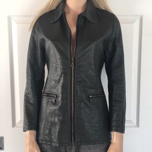 Pretty "Bolero" Hunter Green Faux Leather Jacket